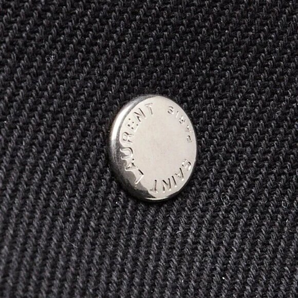 Yves Saint Laurent Black Linen And Leather Rive Gauche Tote Bag - Picture 7 of 10